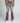 AJ23SK FLAME RHINESTONE STACKED JEANS